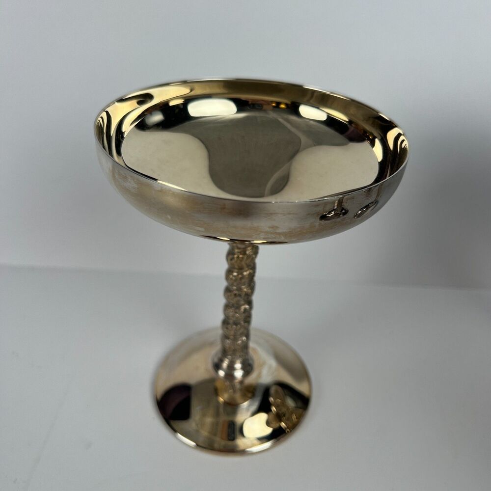 Vtg Roma SL Madrid Spain EP SS Silver Plate Champagne Coupe Set 6 Grape Stem - Picture 11 of 15